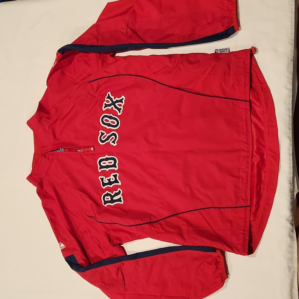 Men's Majestic 1/4 Zip pullover. Red Sox.
